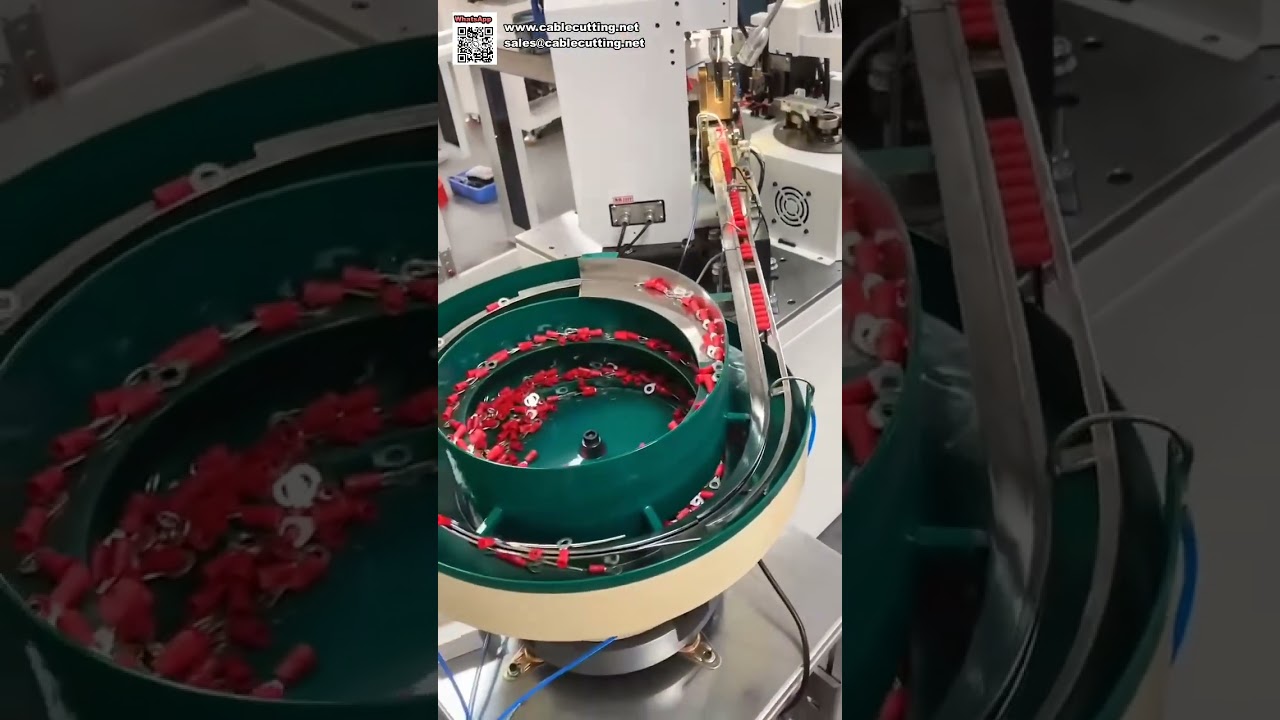 O U Type Pre insulated Loose Terminal Crimping Machine with Vibratory Bowl Feeder System