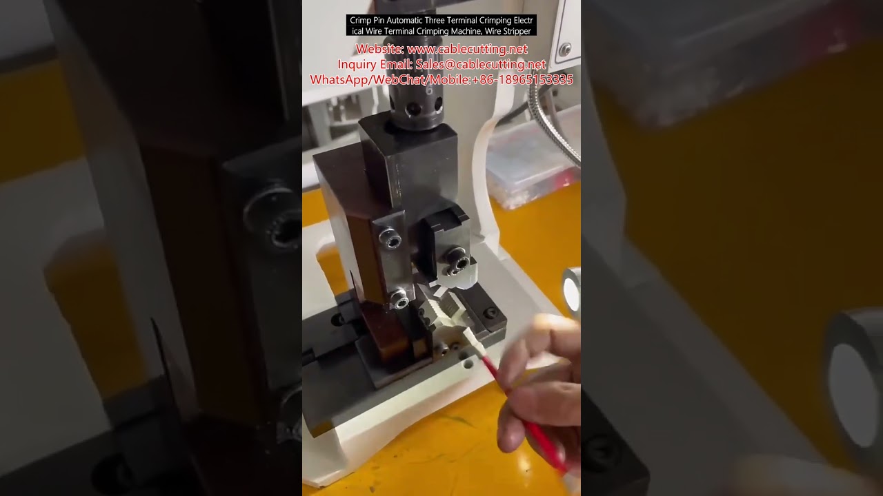 Automatic Three Terminal Crimping Machine for Electrical Wires and Pins
